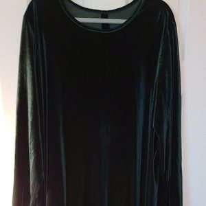 Dark green velvet babydoll dress